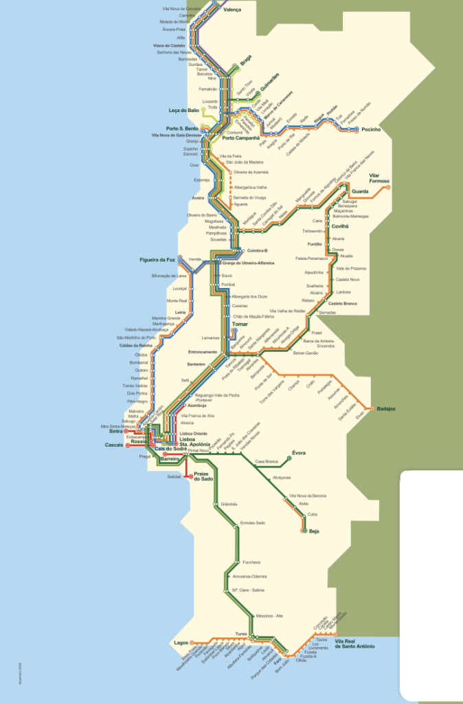 Réseau ferroviaire Portugal